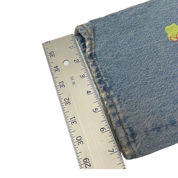 LEVIS 33x34 Premium 501 Original SUMMER LOVE JEANS Festival Sun Floral Groovy - Picture 10 of 15